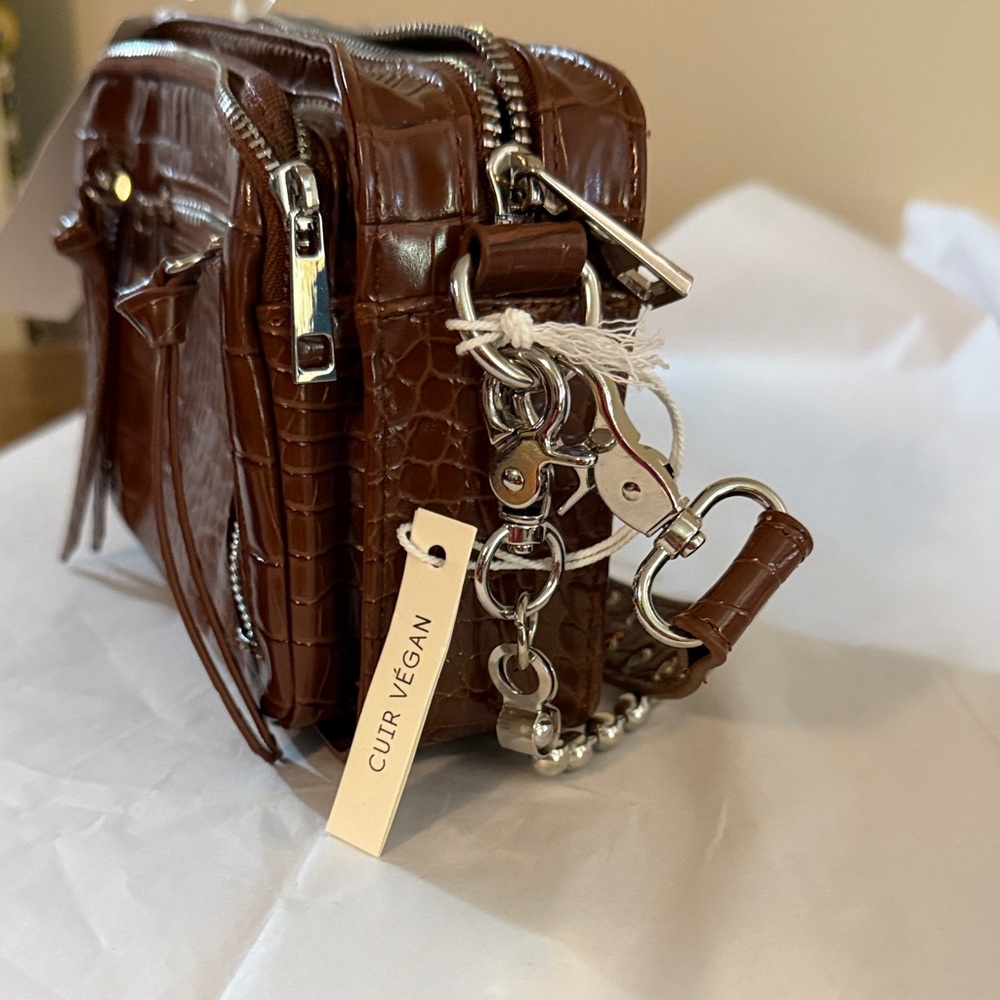 Urban Outfitters Brown Croc-Embossed Crossbody Bag - Picture 5 of 13